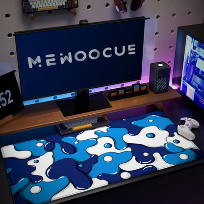 ® Gaming Mouse Pad for Desk,Large Cute Mousepad Laptop,Japanese Geometric Blue Anime Mouse Mat,Long XXL Waterproof Keyboard Pads,Big Non-Slip Mouse Pads for Game Office Home（31.5 X 15.7 In）