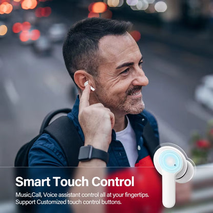 T13 Bluetooth Headphone V5.1 Wireless TWS Earphone Touch Control Earbuds 4 Microphones ENC HD Call Headset Customizing APP