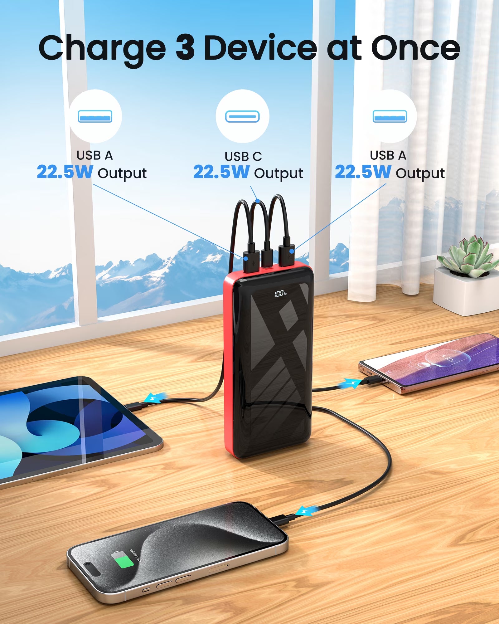 Portable Charger 50000Mah Power Bank, 22.5W Fast Charging External Battery Pack, Portable Phone Charger for Iphone Samsung, Camping