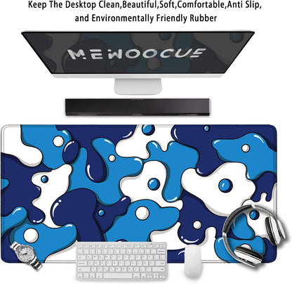 ® Gaming Mouse Pad for Desk,Large Cute Mousepad Laptop,Japanese Geometric Blue Anime Mouse Mat,Long XXL Waterproof Keyboard Pads,Big Non-Slip Mouse Pads for Game Office Home（31.5 X 15.7 In）