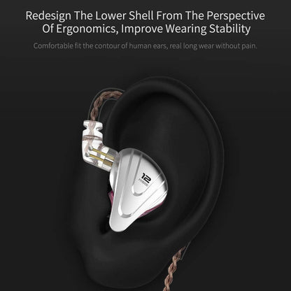 KZ ZSX 5BA+1DD 6 Driver Hybrid In-Ear Hifi Earphones | with Zinc Alloy Faceplate, Recessed 2 Pin Detachable Cable for Audiophile Musician, W/O, Mic, Black