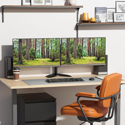 Dual Monitor Stand for Desk, Monitor Stands for 2 Monitors up to 27 Inch, Dual Monitors Mount Fits up to 22Lbs, Free Standing Full Motion Dual Monitors Arm for Desk (MF002), Black