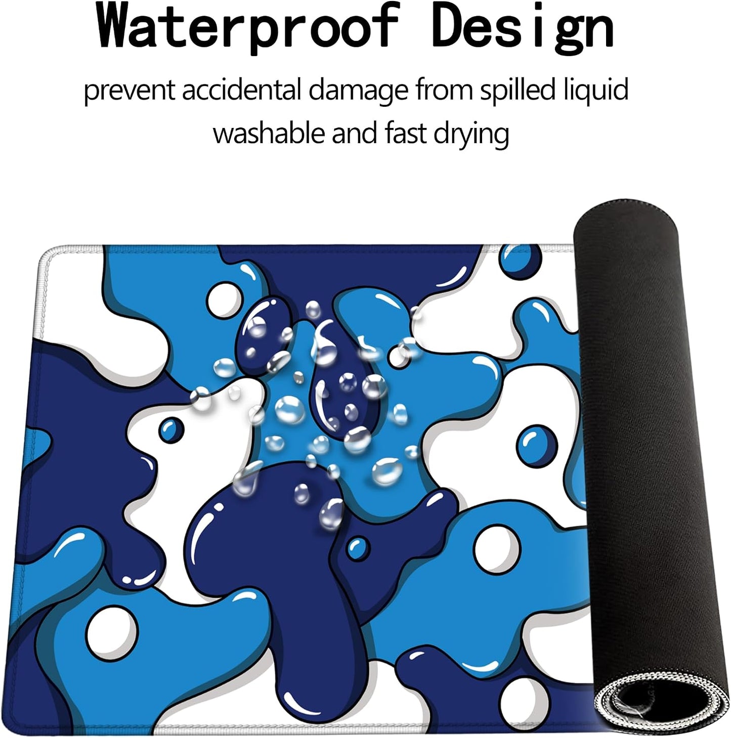 ® Gaming Mouse Pad for Desk,Large Cute Mousepad Laptop,Japanese Geometric Blue Anime Mouse Mat,Long XXL Waterproof Keyboard Pads,Big Non-Slip Mouse Pads for Game Office Home（31.5 X 15.7 In）