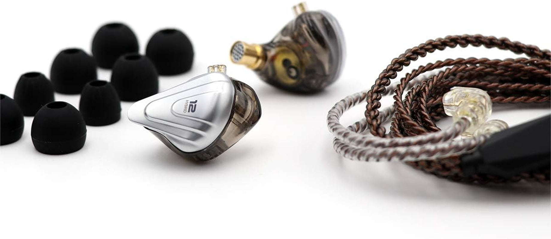 KZ ZSX 5BA+1DD 6 Driver Hybrid In-Ear Hifi Earphones | with Zinc Alloy Faceplate, Recessed 2 Pin Detachable Cable for Audiophile Musician, W/O, Mic, Black