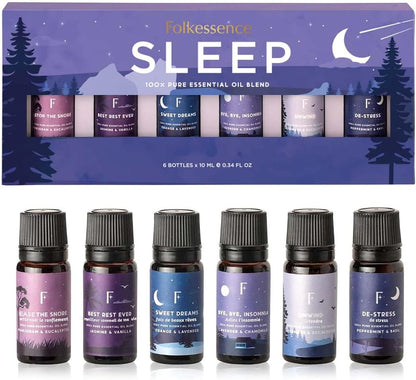 Essential Oils for Sleep-Pack of 6,Lavender,Peepermint,Jasmine | Aromatherapy & Meditation, Lavender, Peppermint, Jasmine Eucalyptus Orange, Relaxing Essential Oil Set for Sleep Essentials