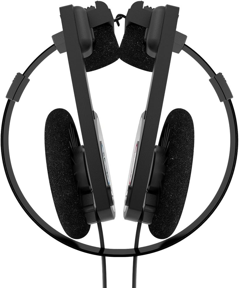 Porta Pro Black Retro 80S Style On-Ear Headphones, Wired 3.5Mm Plug | Collapsible Design, Soft Case Included, Audiophile