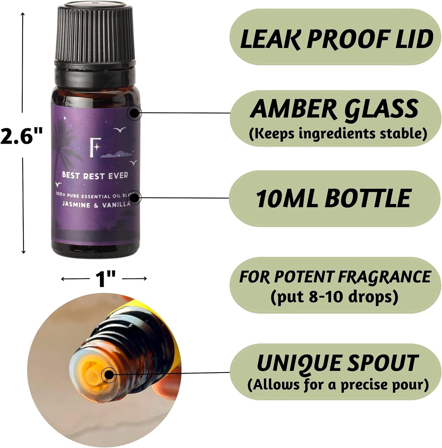 Essential Oils for Sleep-Pack of 6,Lavender,Peepermint,Jasmine | Aromatherapy & Meditation, Lavender, Peppermint, Jasmine Eucalyptus Orange, Relaxing Essential Oil Set for Sleep Essentials