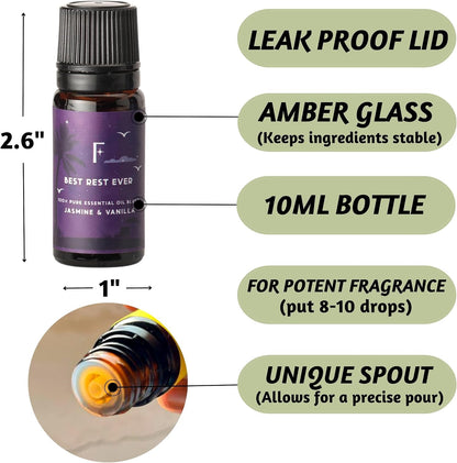 Essential Oils for Sleep-Pack of 6,Lavender,Peepermint,Jasmine | Aromatherapy & Meditation, Lavender, Peppermint, Jasmine Eucalyptus Orange, Relaxing Essential Oil Set for Sleep Essentials