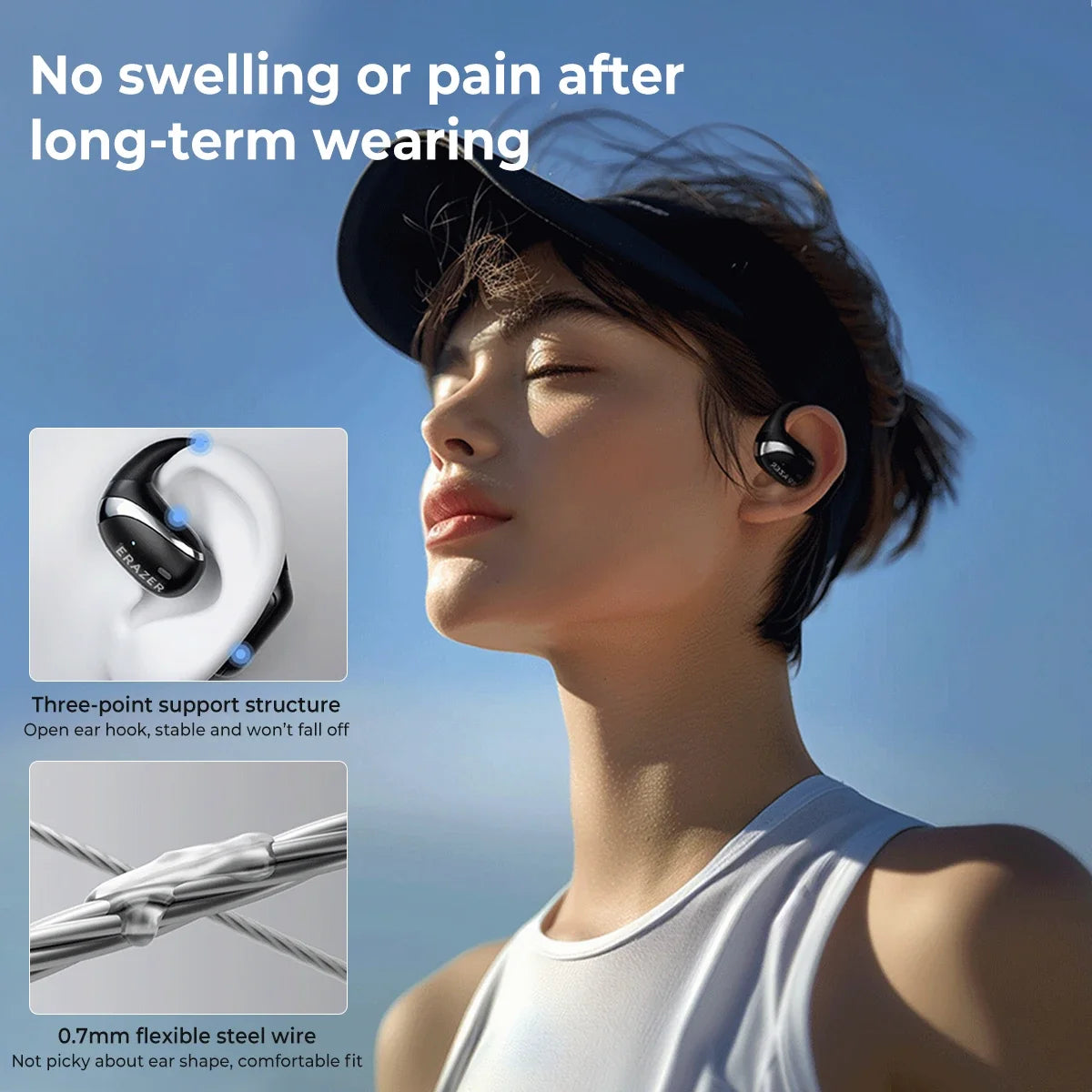 Original  X9 Wireless Headphones OWS Hifi Stereo Sports Open Bluetooth Earphones with Mic Call Noise Reduction Waterproof