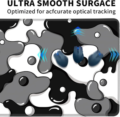 Gaming Laptop Mouse Pad,Grey Black White Big Desk Pads PC Keyboard Waterproof and Non-Slip 47.2" X 23.6" 3Mm Thick XXXL Rubber Table Mat, Black Spotted Dog Mouse Pads