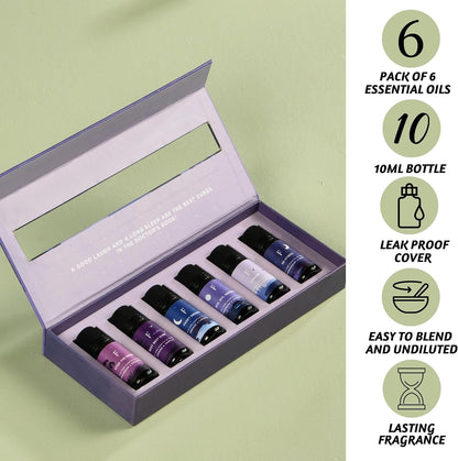 Essential Oils for Sleep-Pack of 6,Lavender,Peepermint,Jasmine | Aromatherapy & Meditation, Lavender, Peppermint, Jasmine Eucalyptus Orange, Relaxing Essential Oil Set for Sleep Essentials