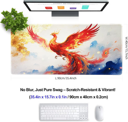 XXL Gaming Mouse Pad 35.4X15.7 Professional Large Mouse Pad & Computer Game Mouse Mat-90X40 Phoenixcmh