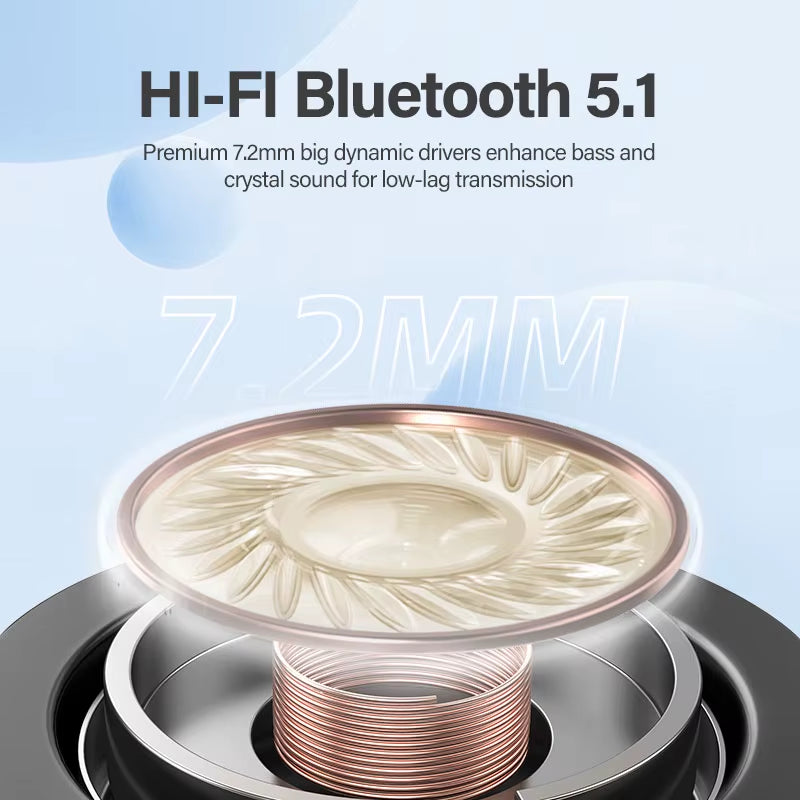 T13 Bluetooth Headphone V5.1 Wireless TWS Earphone Touch Control Earbuds 4 Microphones ENC HD Call Headset Customizing APP