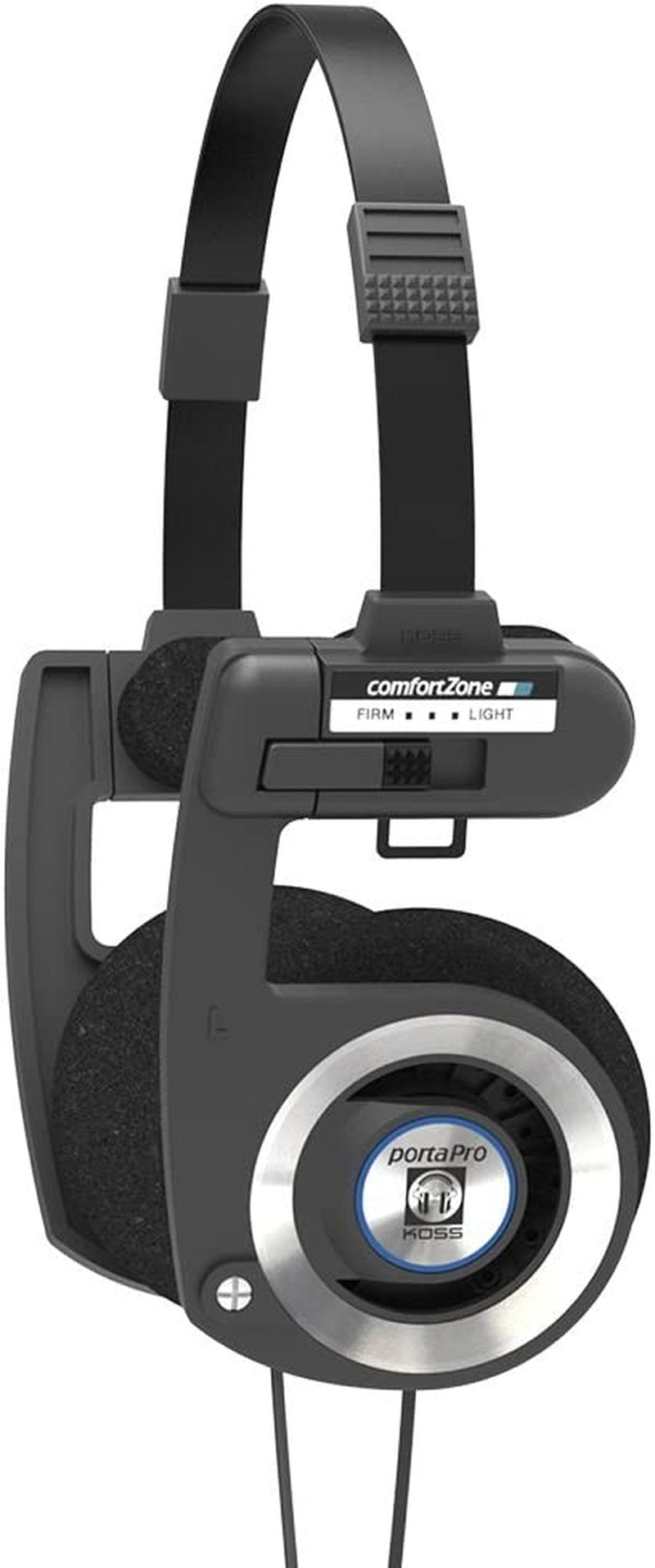 Porta Pro Black Retro 80S Style On-Ear Headphones, Wired 3.5Mm Plug | Collapsible Design, Soft Case Included, Audiophile