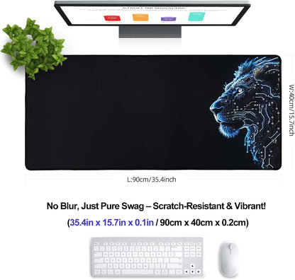 XXL Gaming Mouse Pad 35.4X15.7 Professional Large Mouse Pad & Computer Game Mouse Mat-90X40 Lioncmh