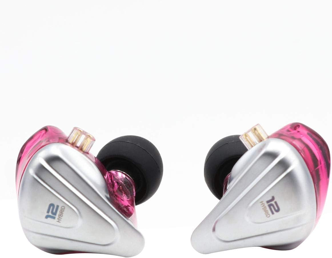 KZ ZSX 5BA+1DD 6 Driver Hybrid In-Ear Hifi Earphones | with Zinc Alloy Faceplate, Recessed 2 Pin Detachable Cable for Audiophile Musician, W/, Mic, Purple
