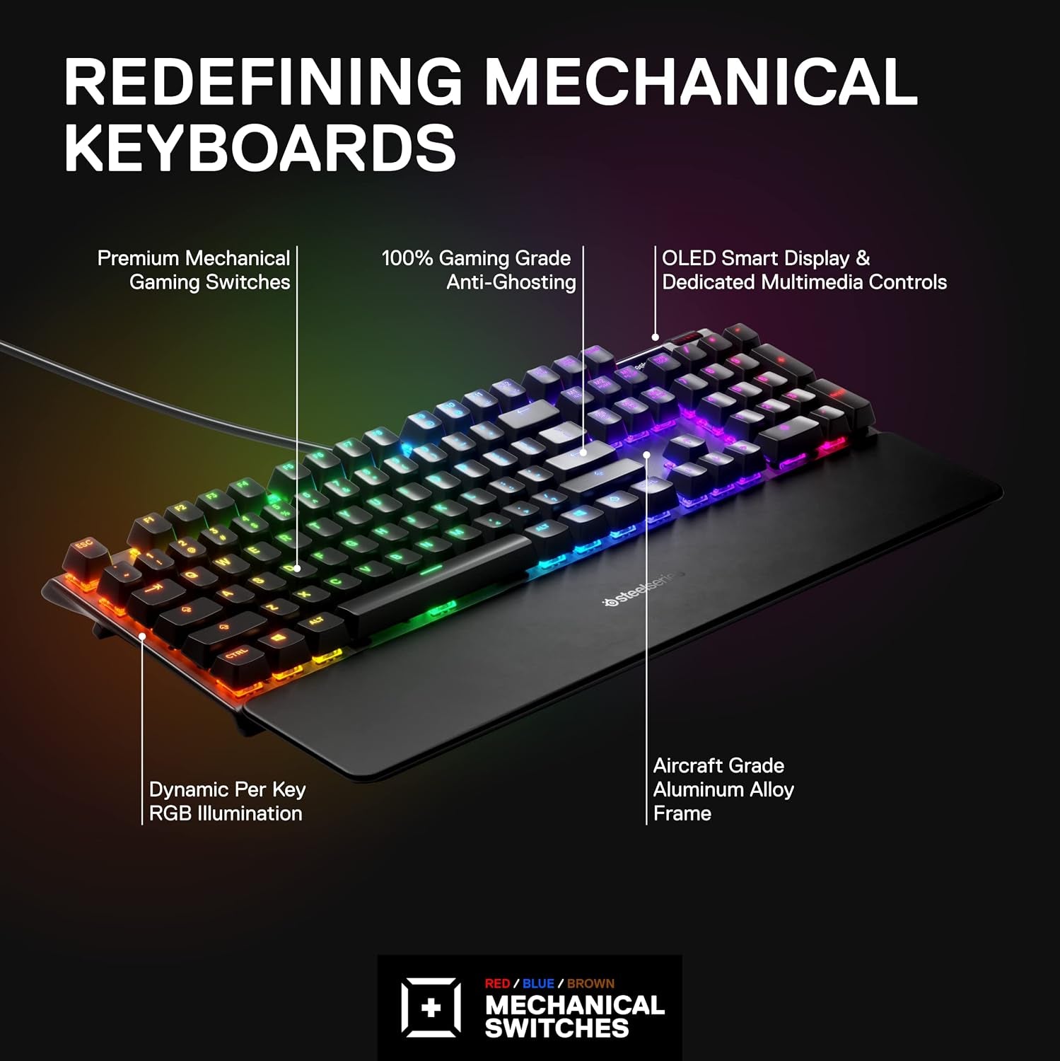 Steelseries Apex 7 TKL Mechanic Keyboards, Mechanical Gaming Keyboard