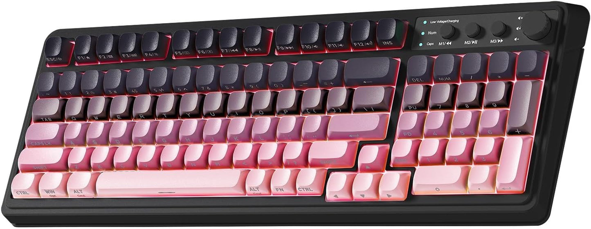 99 Key Keyboard, Wireless Gaming Keyboards Creamy Sounding Keyboard | Membrane Keyboard,Side Printed Keycaps,Rgb Backlit,Tri-Mode Bt/2.4Ghz/Usb-C,2000Mah Rechargeable Thocky Computer Keyboards