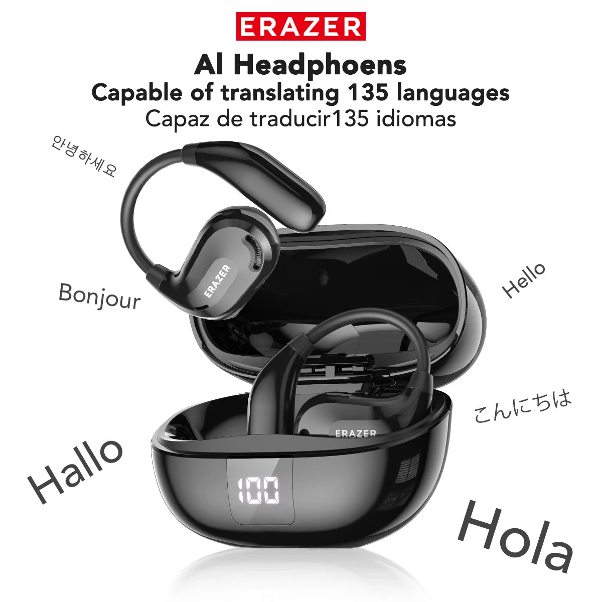 XT66PRO Bluetooth Earphones ASMR Headsets DIY APP AI Translator Earbuds Wireless Headphones 13 Hours Long Life Display